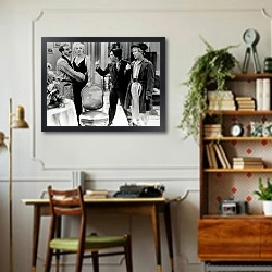 «Marx Brothers (A Day At The Races) 3» в интерьере кабинета в стиле ретро над столом