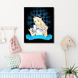 «Алиса с чашкой чая» в интерьере детской комнаты для девочки в пастельных тонах