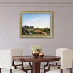 «Zealand Landscape. Open Country in North Zealand» в интерьере столовой в классическом стиле