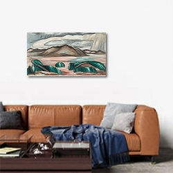 «Воспоминание № 8 из Нью-Мексико» в интерьере современной гостиной над диваном