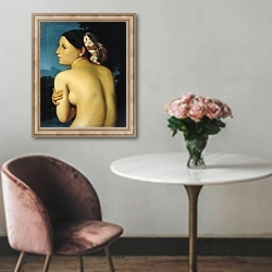 «Female nude, 1807» в интерьере в классическом стиле над креслом