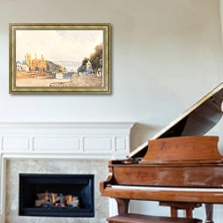 «Брюссель с Парижской дороги» в интерьере классической гостиной над камином