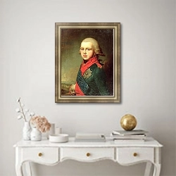 «Portrait of Grand Duke Konstantin Pavlovich 1795» в интерьере в классическом стиле над столом