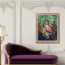 «The Holy Family with St. Elizabeth» в интерьере в классическом стиле над банкеткой