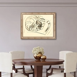 «Zwei schlafende Katzen» в интерьере столовой в классическом стиле