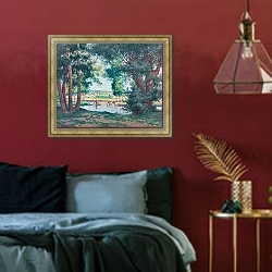 «Bessy-sur-Cure, les lavandieres au bord de l’eau» в интерьере в классическом стиле над столом