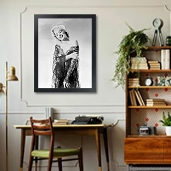 «Monroe, Marilyn 44» в интерьере кабинета в стиле ретро над столом