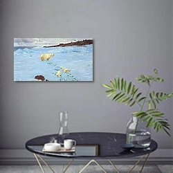 «Игра в снежки» в интерьере современной гостиной в серых тонах