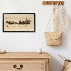 «Fragment from the Jardin du Luxembourgin Paris» в интерьере в стиле ретро над комодом