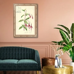 «Single Fuchsia» в интерьере классической гостиной над диваном