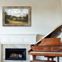 «Вид на Лувесинс» в интерьере классической гостиной над камином