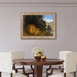 «Two lions in a cave» в интерьере столовой в классическом стиле