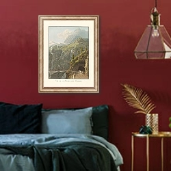 «Vue de la Galerie des Glaciers» в интерьере спальни с акцентной стеной