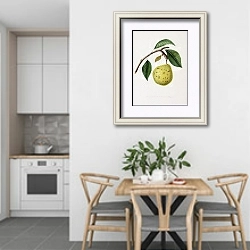 «Pears - Bergamotte Drussart» в интерьере кухни в светлых тонах над обеденным столом