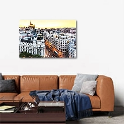 «Мадрид, Испания» в интерьере современной гостиной над диваном