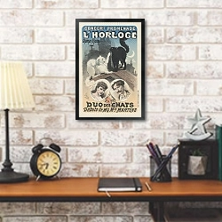 «Concert-promenade de l’Horloge. Duo des chats. Débuts de M. et Mlle Martens» в интерьере кабинета в стиле лофт над столом