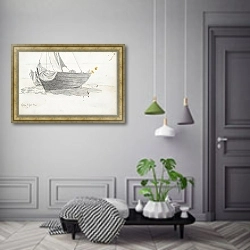 «Лодка на пляже, Герен» в интерьере коридора в классическом стиле