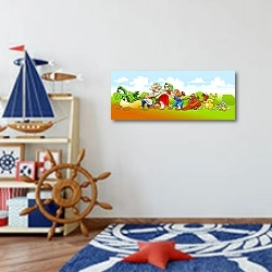 «Сказка про репку» в интерьере детской комнаты для мальчика в морской тематике