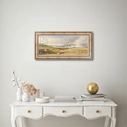 «Landscape near Swansea, South Wales» в интерьере в классическом стиле над столом
