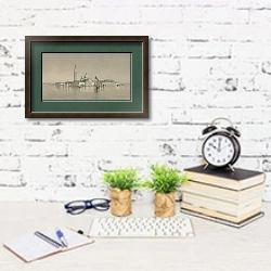 «San Giorgio-Venice» в интерьере кабинета с белой кирпичной стеной