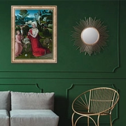 «Магдалена 3» в интерьере классической гостиной с зеленой стеной над диваном