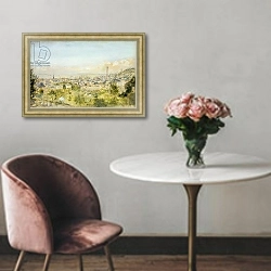 «Honfleur, view of the Cote de Grace» в интерьере в классическом стиле над креслом