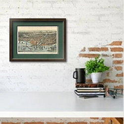 «Chicago, as it was» в интерьере кабинета с кирпичной стеной