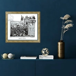 «The Capture of Damietta in 1249» в интерьере в классическом стиле в синих тонах