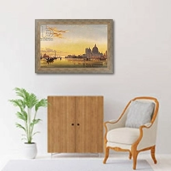 «Sunset on the Lagoon of Venice, Church of Isola di San Giorgio in Alga in the Distance,» в интерьере столовой в классическом стиле