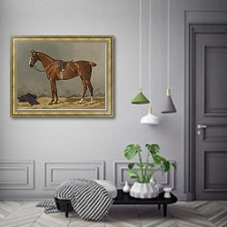 «Коричневый оседланный в конюшне» в интерьере коридора в классическом стиле