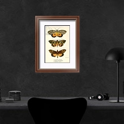 «Butterflies 104» в интерьере кабинета в черных цветах над столом