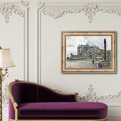 «The Castle from the Esplanade» в интерьере в классическом стиле над банкеткой