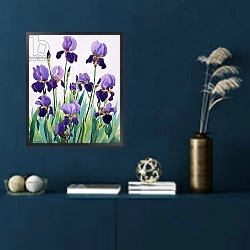 «Purple Irises» в интерьере в классическом стиле в синих тонах