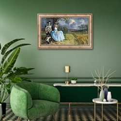 «Мистер и Миссис Эндрюс» в интерьере гостиной в зеленых тонах