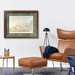 «The Icebergs of Kotzebue Sound» в интерьере кабинета с кожаным креслом