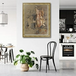 «A Slaughtered Ox In A Butcher’s Shop» в интерьере современной светлой кухни