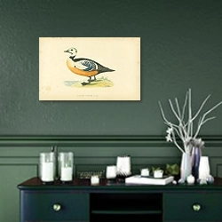 «Steller's Western Duck 1» в интерьере зеленой комнаты