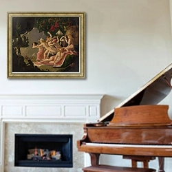 «The Attack of the Spider» в интерьере классической гостиной над камином