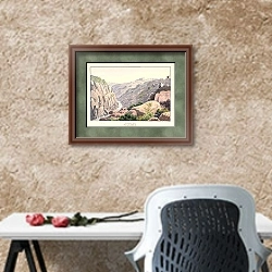 «Miranda de Duero» в интерьере кабинета с песочной стеной над столом