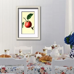 «Алое идеальное яблоко» в интерьере столовой в стиле прованс над столом