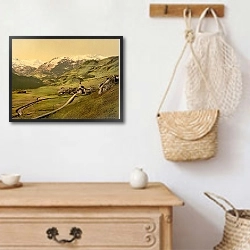 «Швейцария. Рехальп, горная долина» в интерьере в стиле ретро над комодом