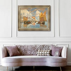 «The Doge's Palace, Venice» в интерьере гостиной в классическом стиле над диваном