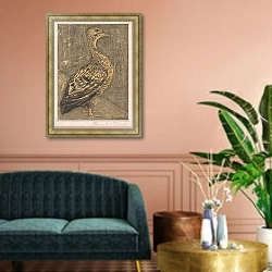 «Стоящая утка» в интерьере классической гостиной над диваном