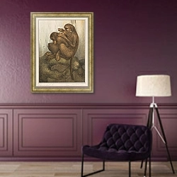 «Блошиные обезьяны» в интерьере в классическом стиле в фиолетовых тонах