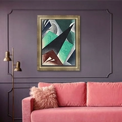 «Painterly Architectonic» в интерьере гостиной с розовым диваном