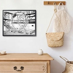 «Loop the Loop, Coney Island, N.Y.» в интерьере в стиле ретро над комодом