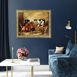 «Хозяин дома» в интерьере в классическом стиле в синих тонах