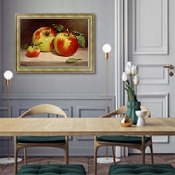 «Study of Apples from Nature» в интерьере классической кухни у двери