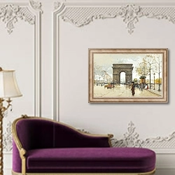 «L'arc De Triomphe» в интерьере в классическом стиле над банкеткой