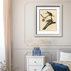 «Passenger Pigeon 2» в интерьере спальни в стиле прованс с синими деталями